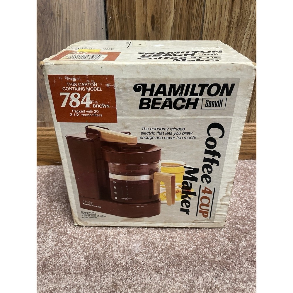 Vintage Hamilton Beach 4 Cup 784 Mini Drip Coffee Tea Maker